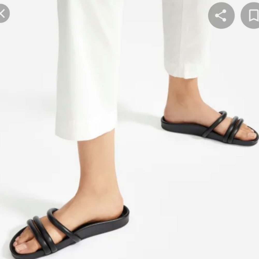 Everlane The Form Three-Strap Black Sandal 10